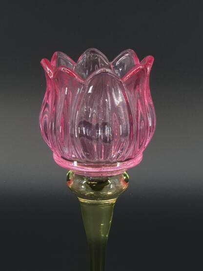 Teelichtständer aus Glas in Tulpenform, klein – Bild 4