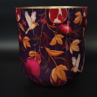 Metallübertopf mit Granatäpfeldecor