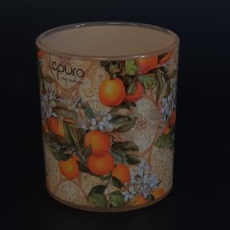 Windlicht mit Orangenzweig-Dekor