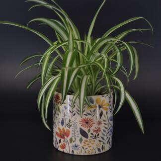 Übertopf mit buntem Sommerblumen-Design,Groß