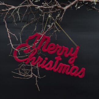 „Merry Christmas“ Schriftzug aus Samt.